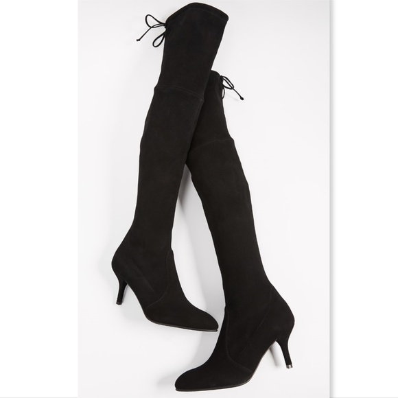 Sold💘NIB STUART WEITZMAN Black Suede OTK Boots 9 - Picture 3 of 8